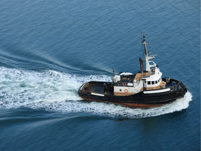 An inland tugboat