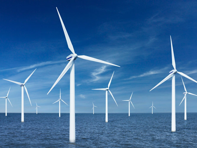 Wind turbines in the water