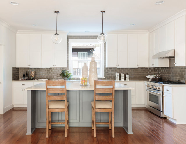 white cabinets blue island