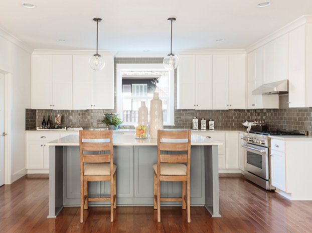 white cabinets blue island