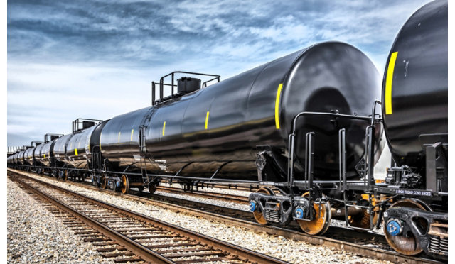 Black tanker rail cars