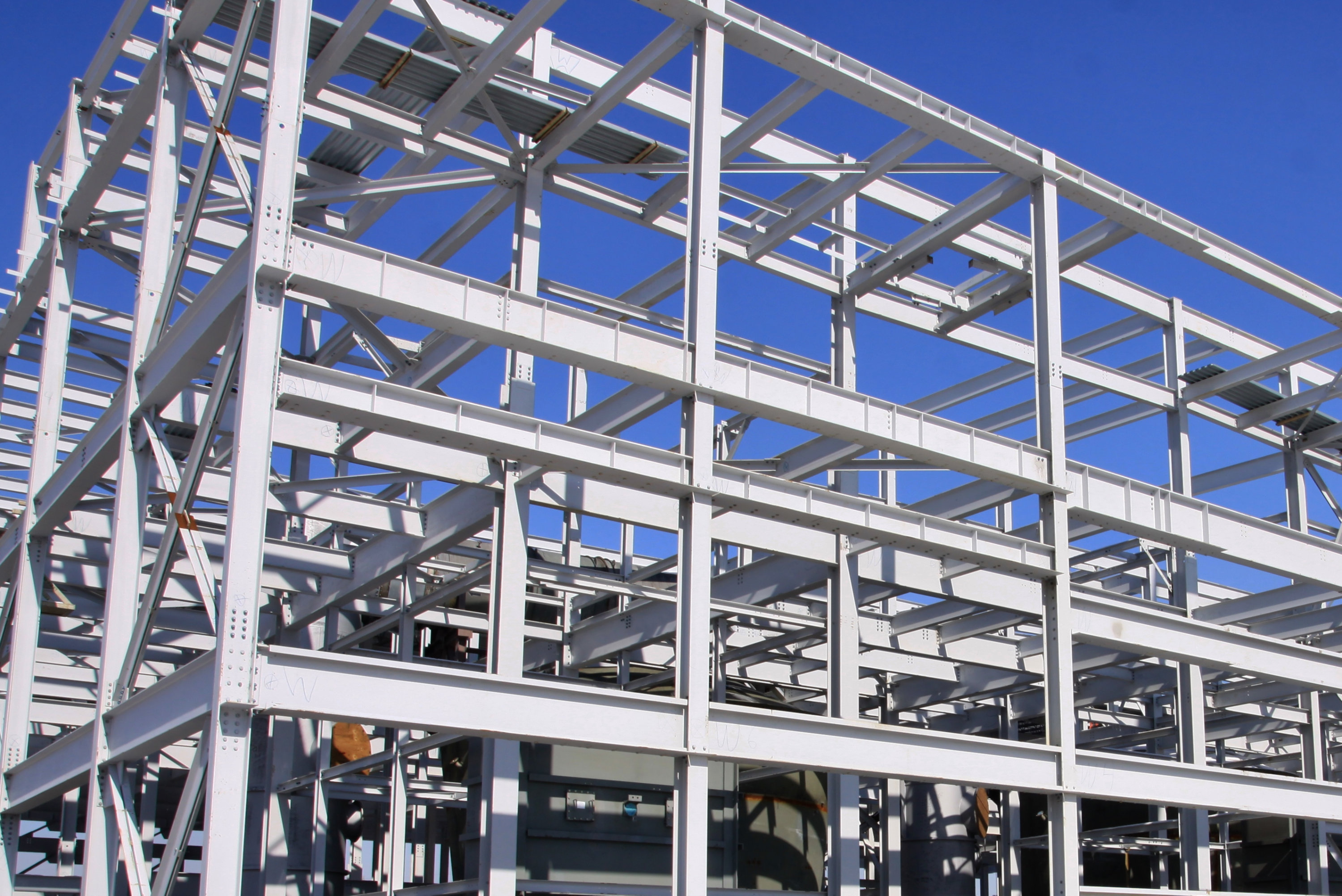 Steel structure of a building