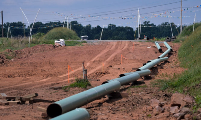 Underground pipe waiting to be constructed