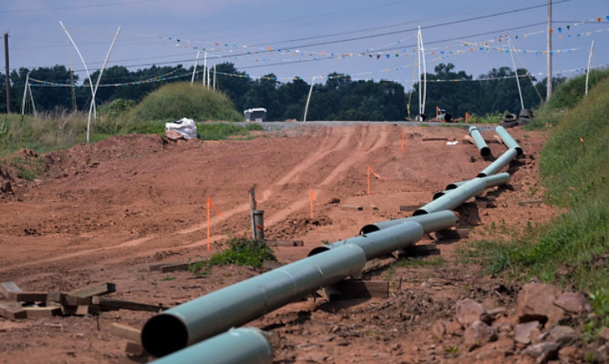 pipeline above ground before installation