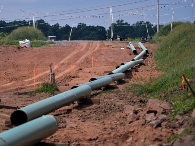 pipeline laying on ground before installation