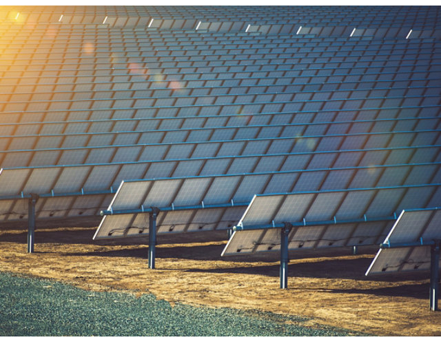 Solar panels in the sun