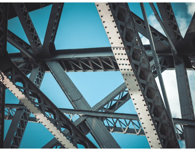 Under bridge steelwork