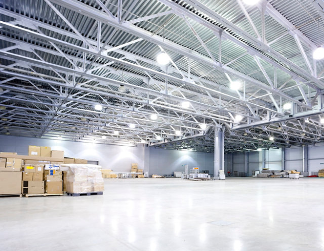 resin floor in industrial warehouse