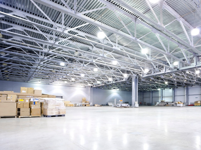 resin floor in industrial warehouse