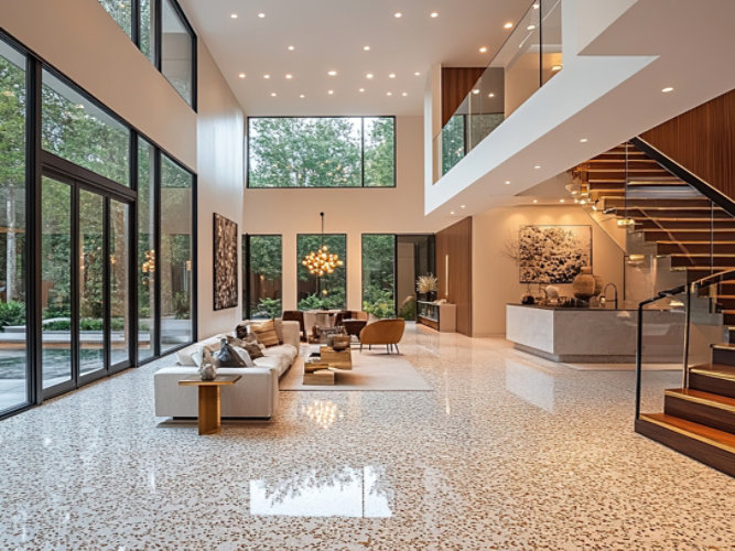 hotel Lobby with terrazzo floors