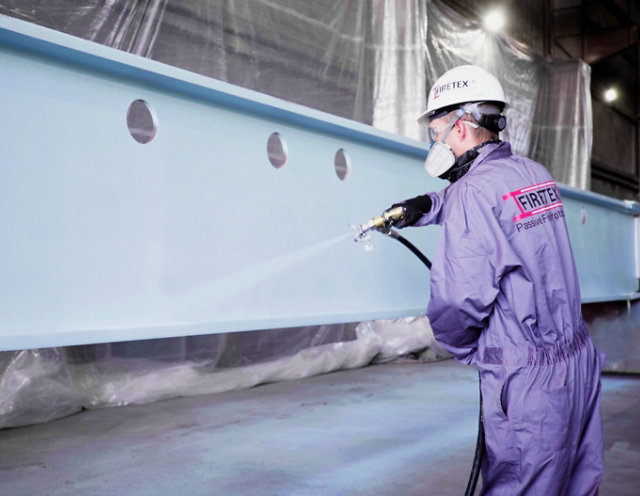 Coating being shop-applied by an applicator