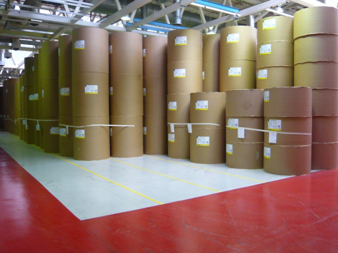 printing and paper warehouse floor