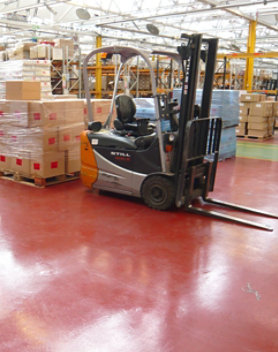 Resinous floor in industrial facility