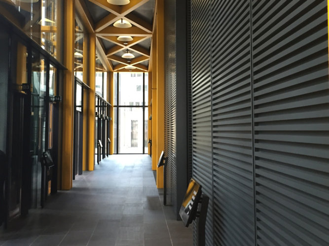 Steel beam coated in intumescent paint
