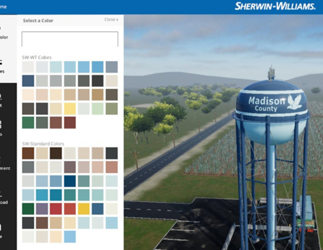 Water Tank Color Designer with water tower and color options