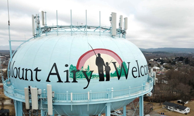 Drone video of water tank