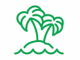 Palm tree on remote island icon