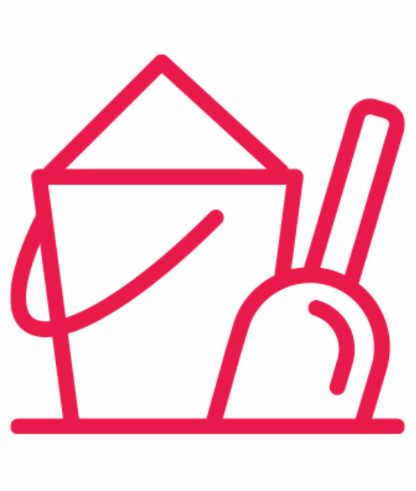 Shovel and bucket icon