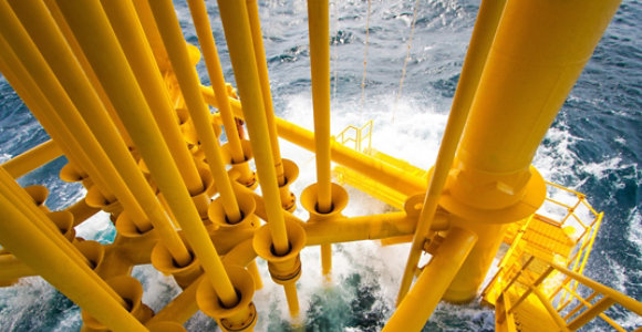 Metal beams submerged in water