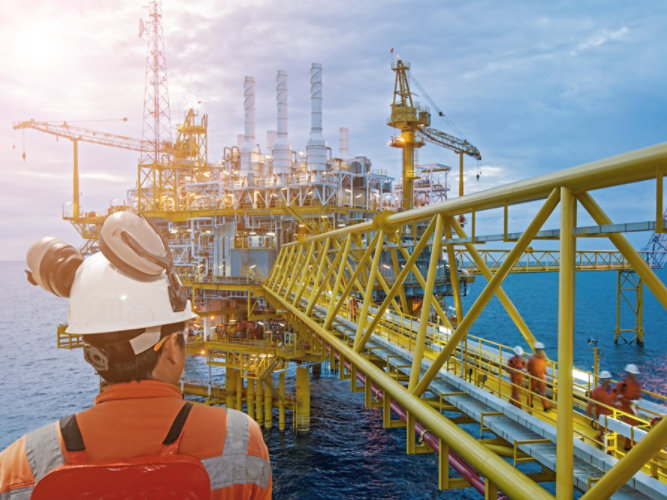 Oil & Gas - Man on a Offshore Oil Rig