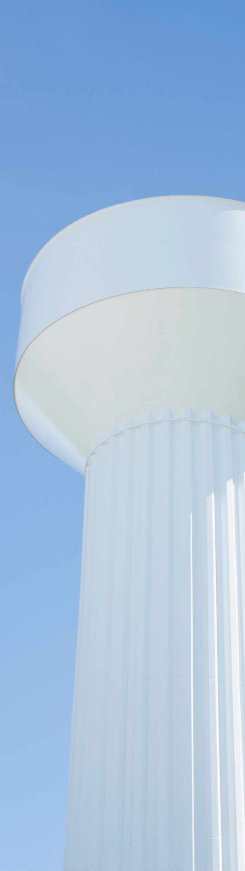 Outside of a freshly coated water tank