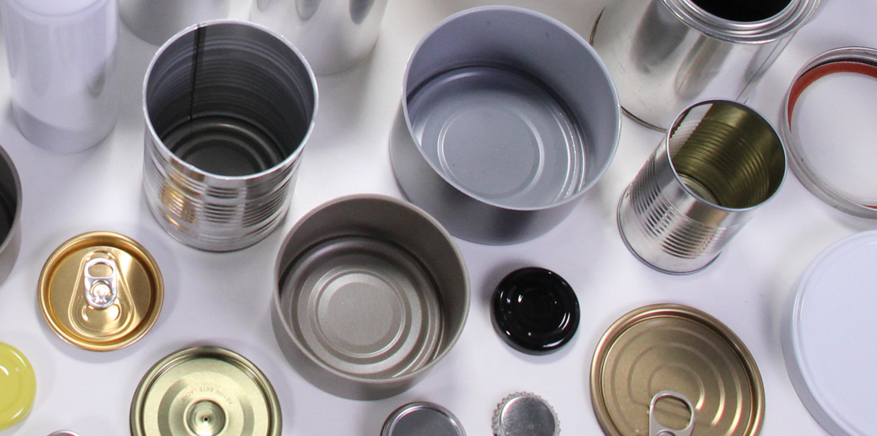 line of different types of cans