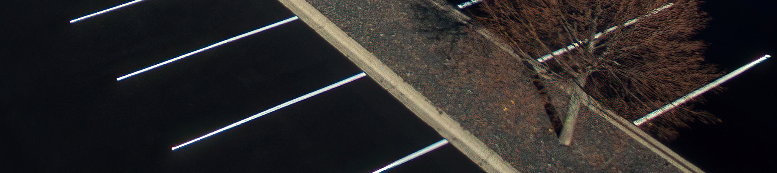 Pavement markings in a parking lot