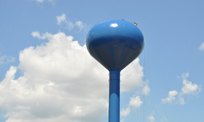 blue water tank