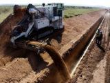 pipeline ditch being filled