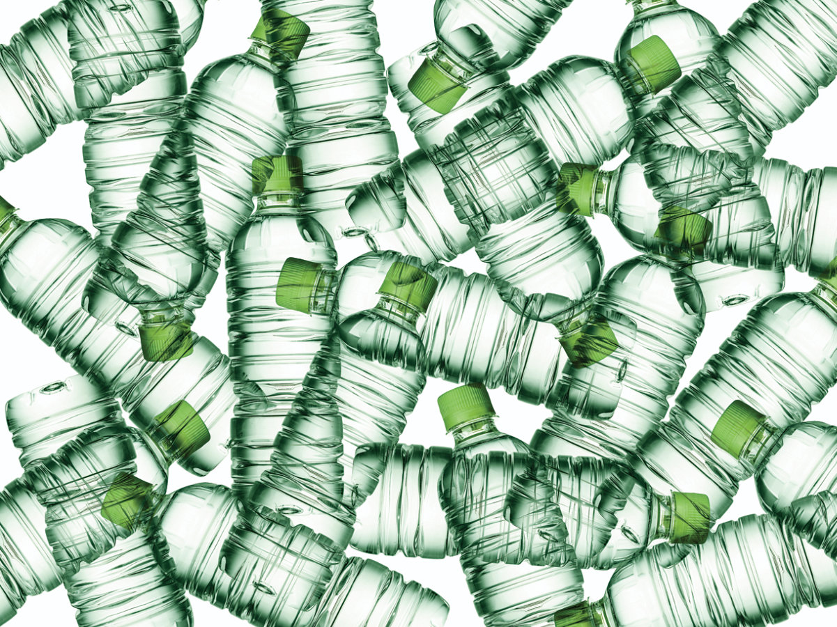 Image of plastic bottles falling