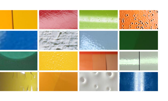 Various powder coating defect are depicted 