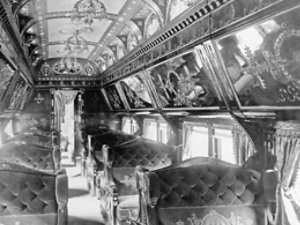 Interior del vagón de tren Pullman Palace Cars