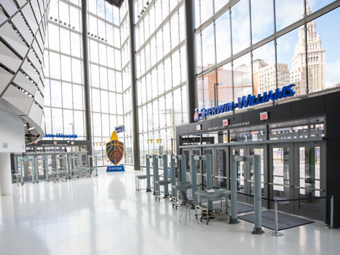 Metallic Epoxy Flooring in Cleveland Cavalries Team Shop