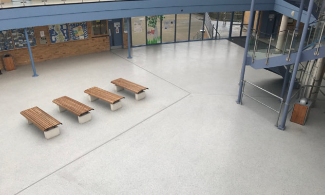 Resuflor Deco Flake installed in school