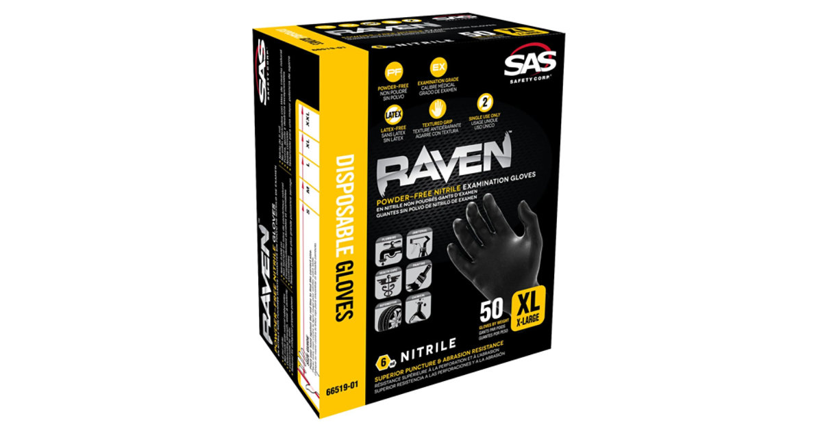 SAS Safety Raven® Disposable Nitrile Gloves | Sherwin-Williams