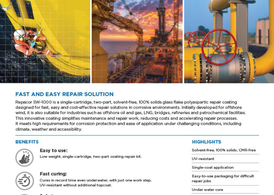 Page 1 of Repacor SW-1000 Sell Sheet