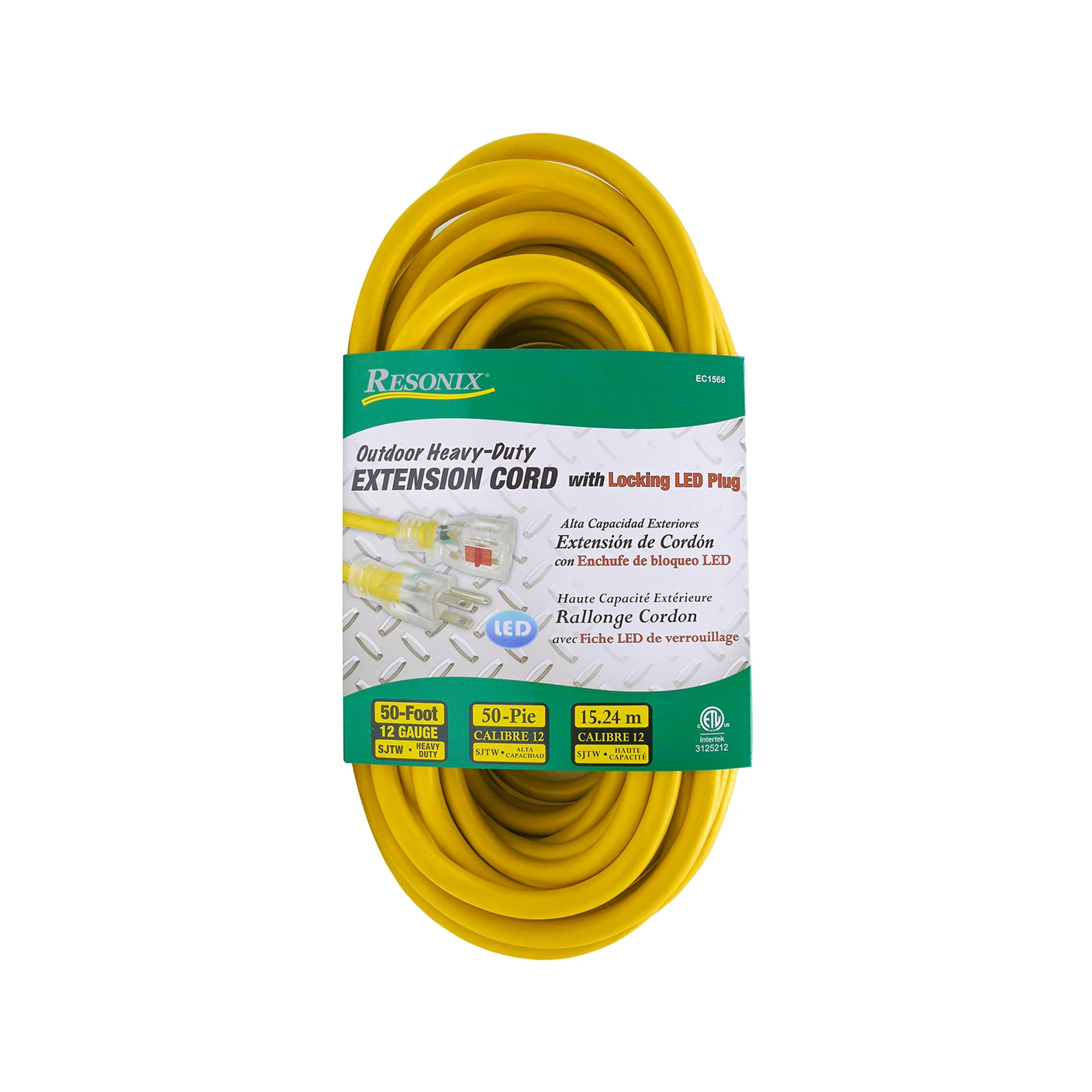 Resonix Outdoor Extension Cord with Locking Lighted Ends