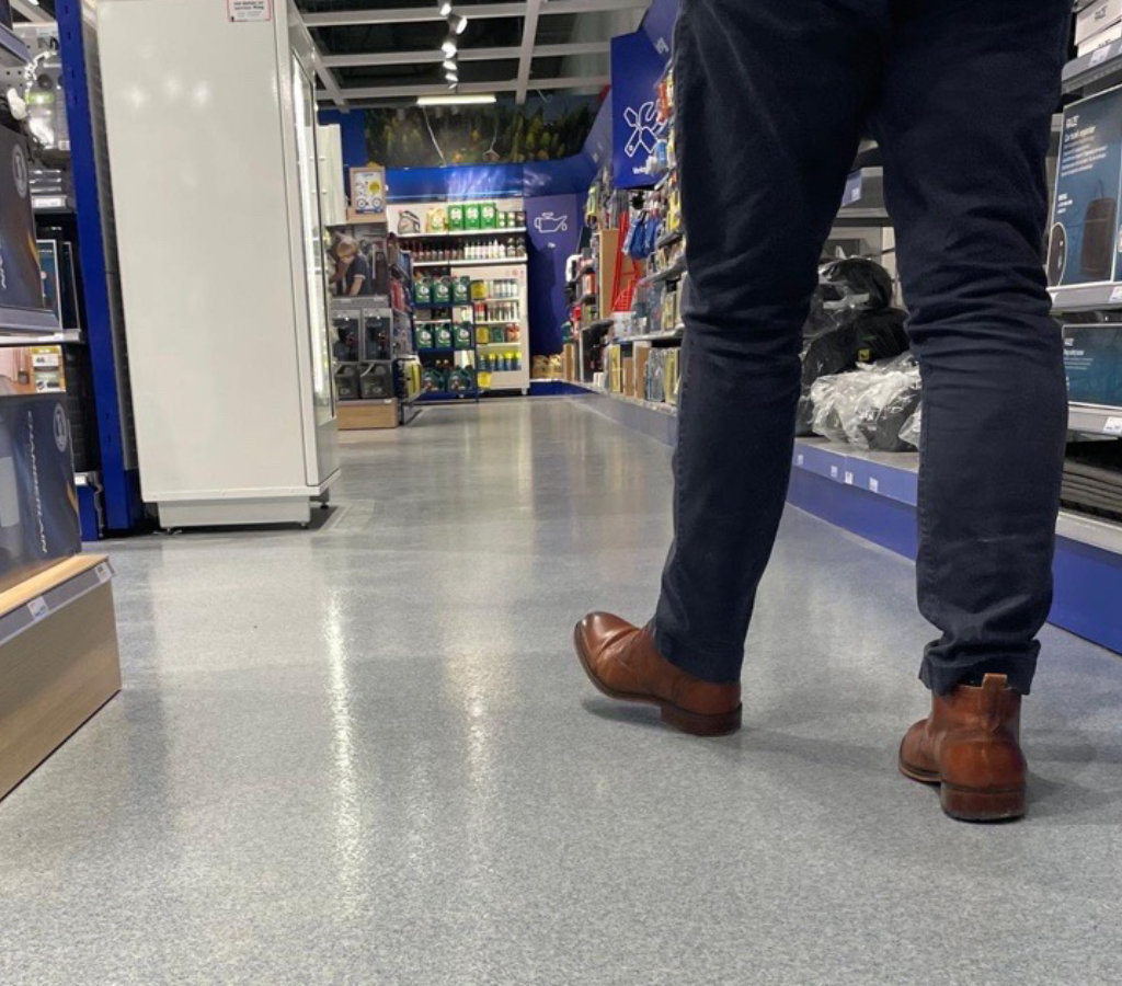 person walking on Resuflor Flooring