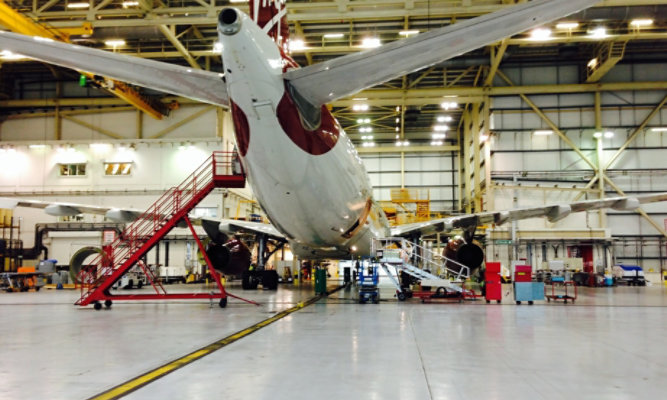 Virgin Hangar Floor installed with Resutile ST.