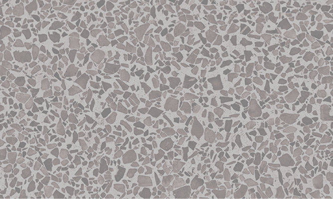 Swatch of Sherwin-Williams Emulate Stone Terrazo pattern featuring the Pebble Gray colorway