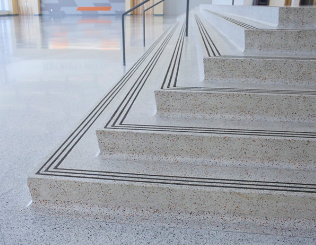 Terrazzo Stairs in High School Lobby