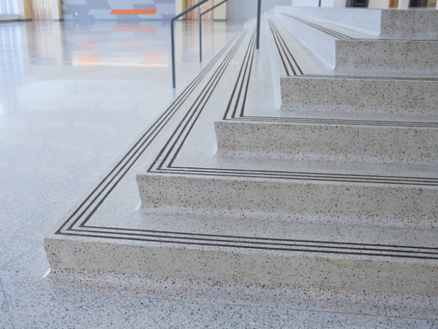 Terrazzo Stairs in High School Lobby