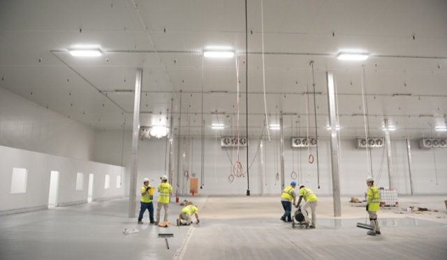 floor installation at food processing facility