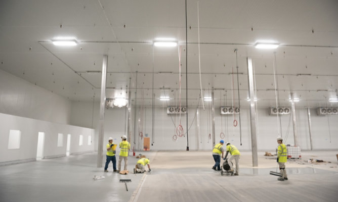 floor installation at Bix Produce