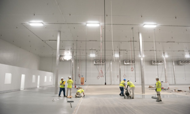 floor installation at food processing facility