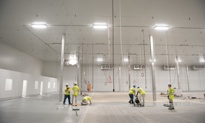 floor installation at Bix Produce