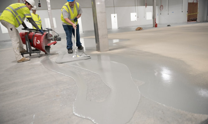 resinous flooring application in food and beverage facility