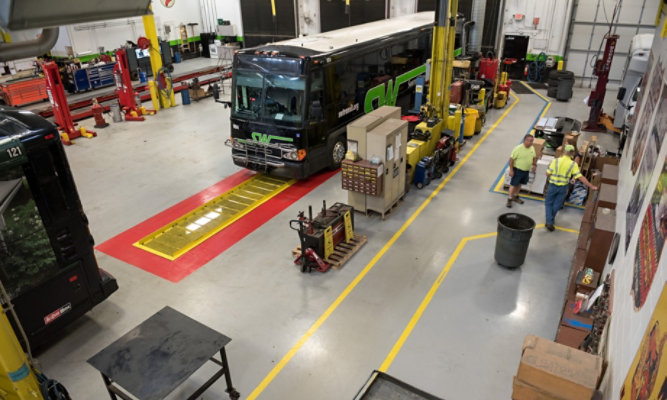 Troweled Mortar Flooring at SouthWest Transit - After Floor was Applied