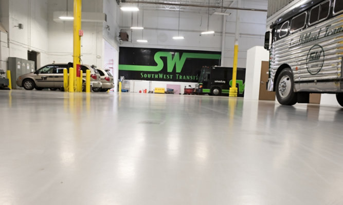 Troweled Mortar Flooring at SouthWest Transit