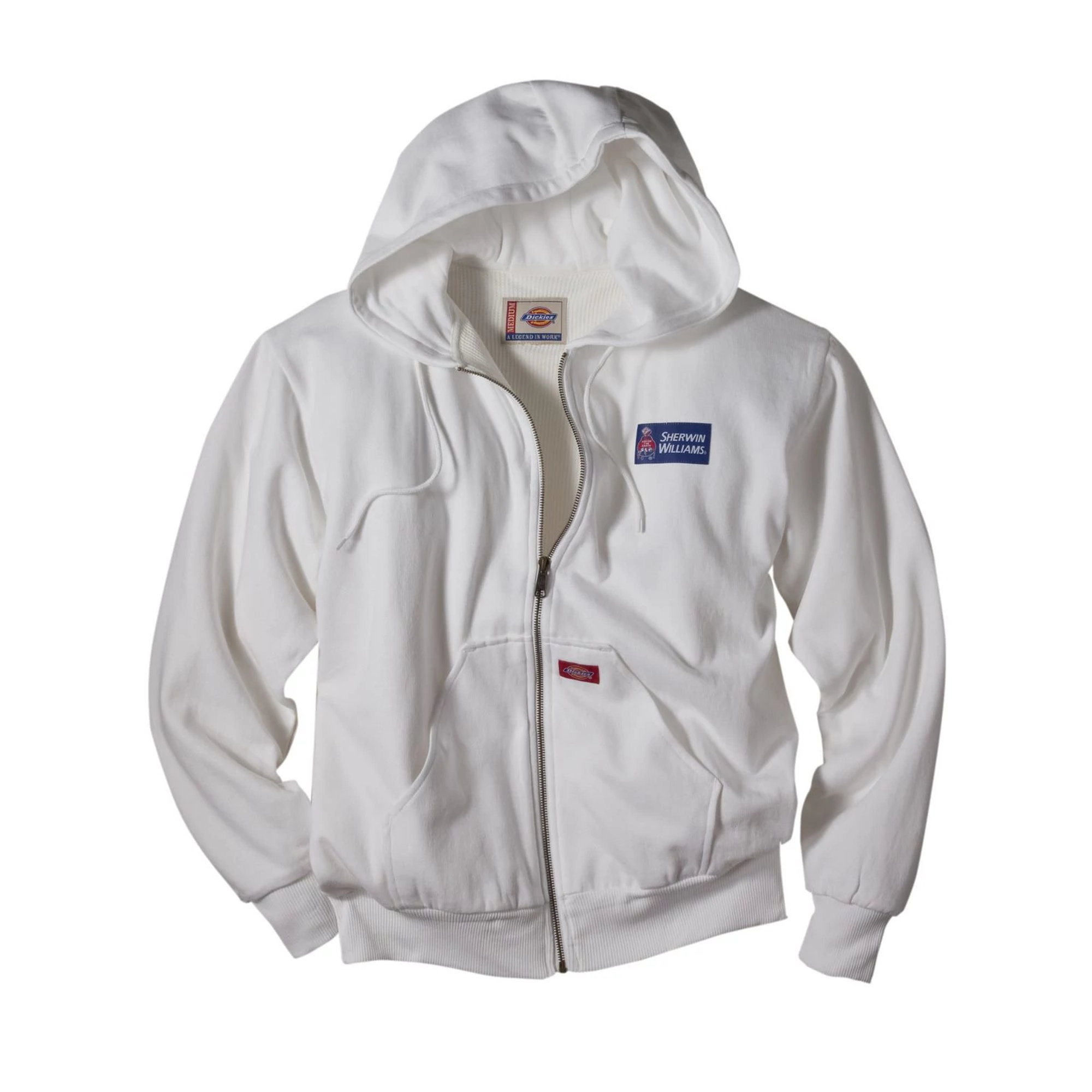 Dickies White Thermal-Lined Hooded Fleece Jacket (SW Logo)